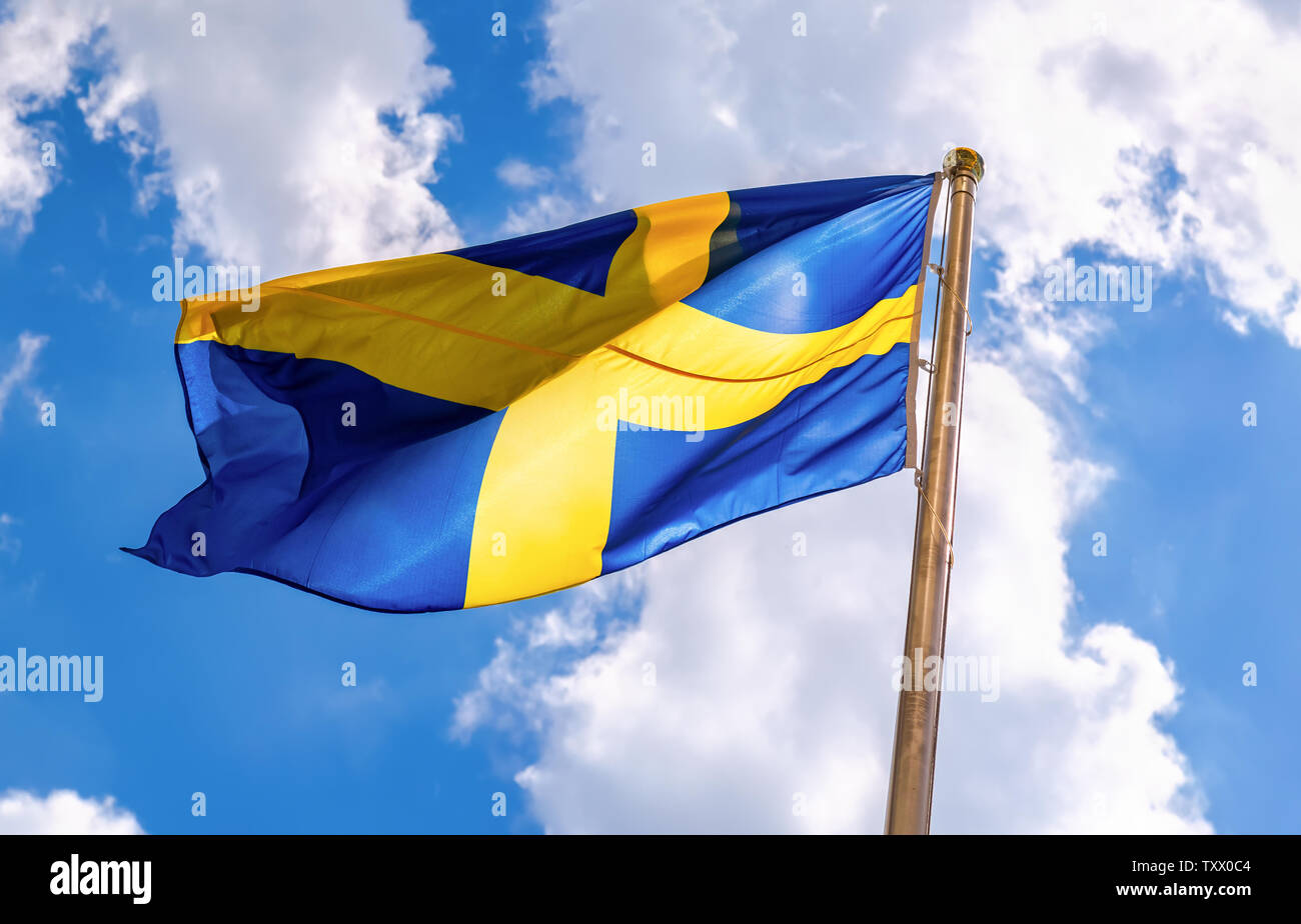 Swedish Flag Blue Yellow Cross Photos Swedish Flag Blue
