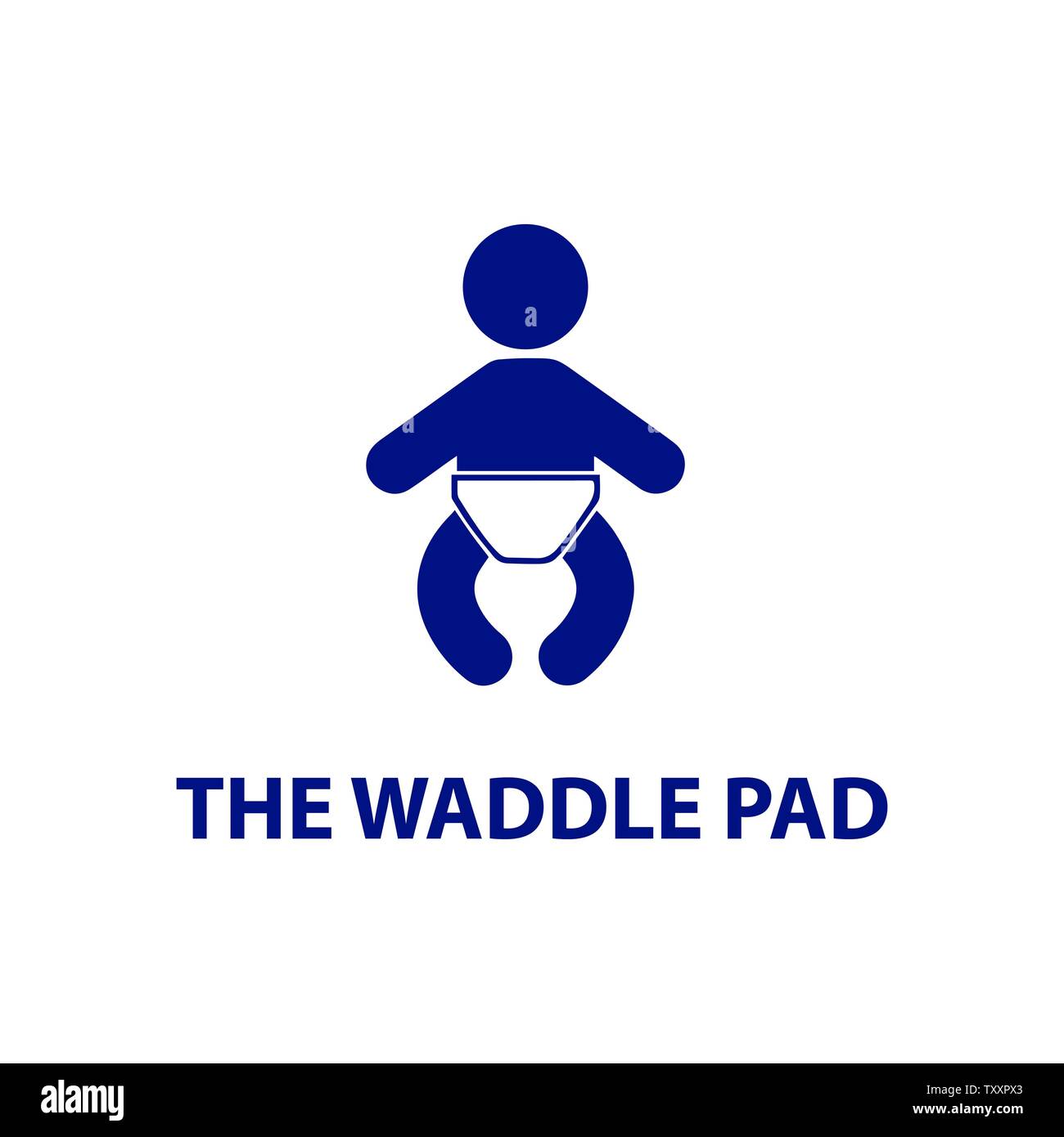 Bebe Porter Une Couche Vector Illustration Sur Un Fond Blanc Logo Baby Care Image Vectorielle Stock Alamy