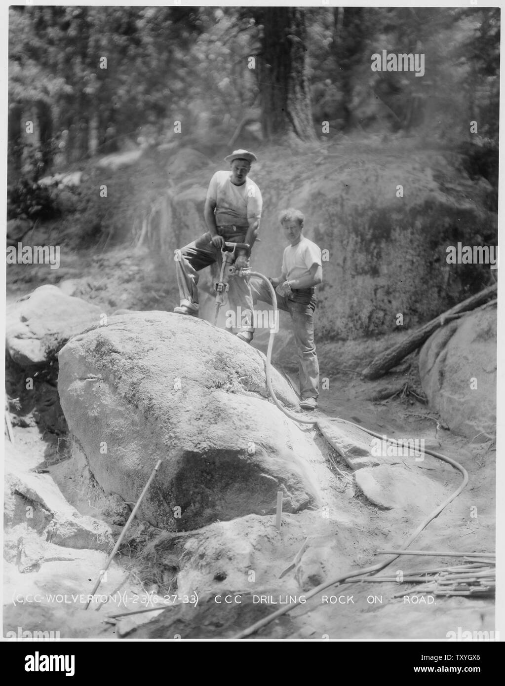 Civilian Conservation Corps en Californie, Camp Wolverton, Sequoia National Park Banque D'Images