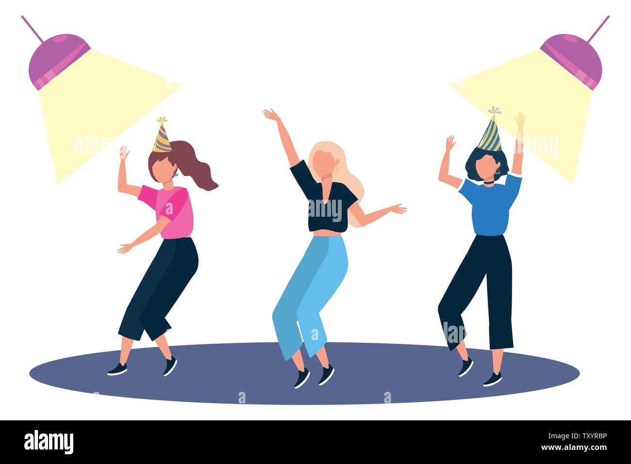Cartoon Of Women Dancing Banque D Image Et Photos Alamy