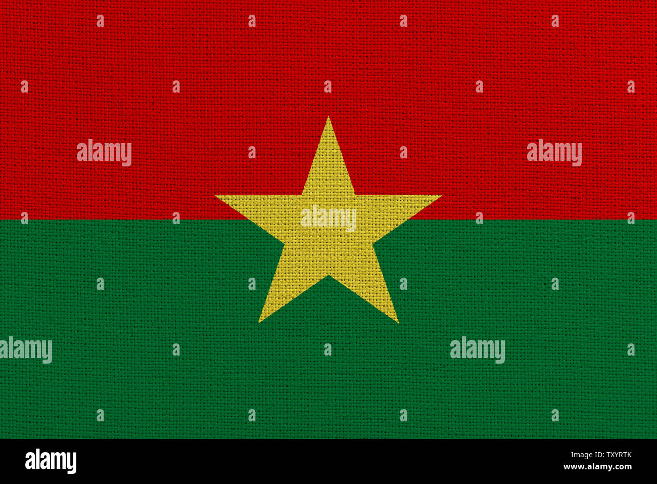 Burkina Faso drapeau en tissu. Contexte patriotique. Drapeau national du Burkina Faso Banque D'Images