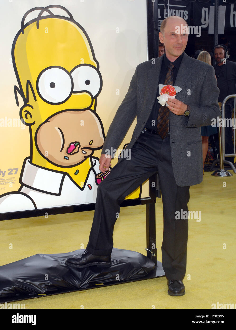 Dan Castellaneta, la voix de Homer Simpson dans l'animated motion photo comédie 'Les Simpson - Le Film", arrive à la première du film dans la section de Westwood Los Angeles le 24 juillet 2007. (Photo d'UPI/Jim Ruymen) Banque D'Images