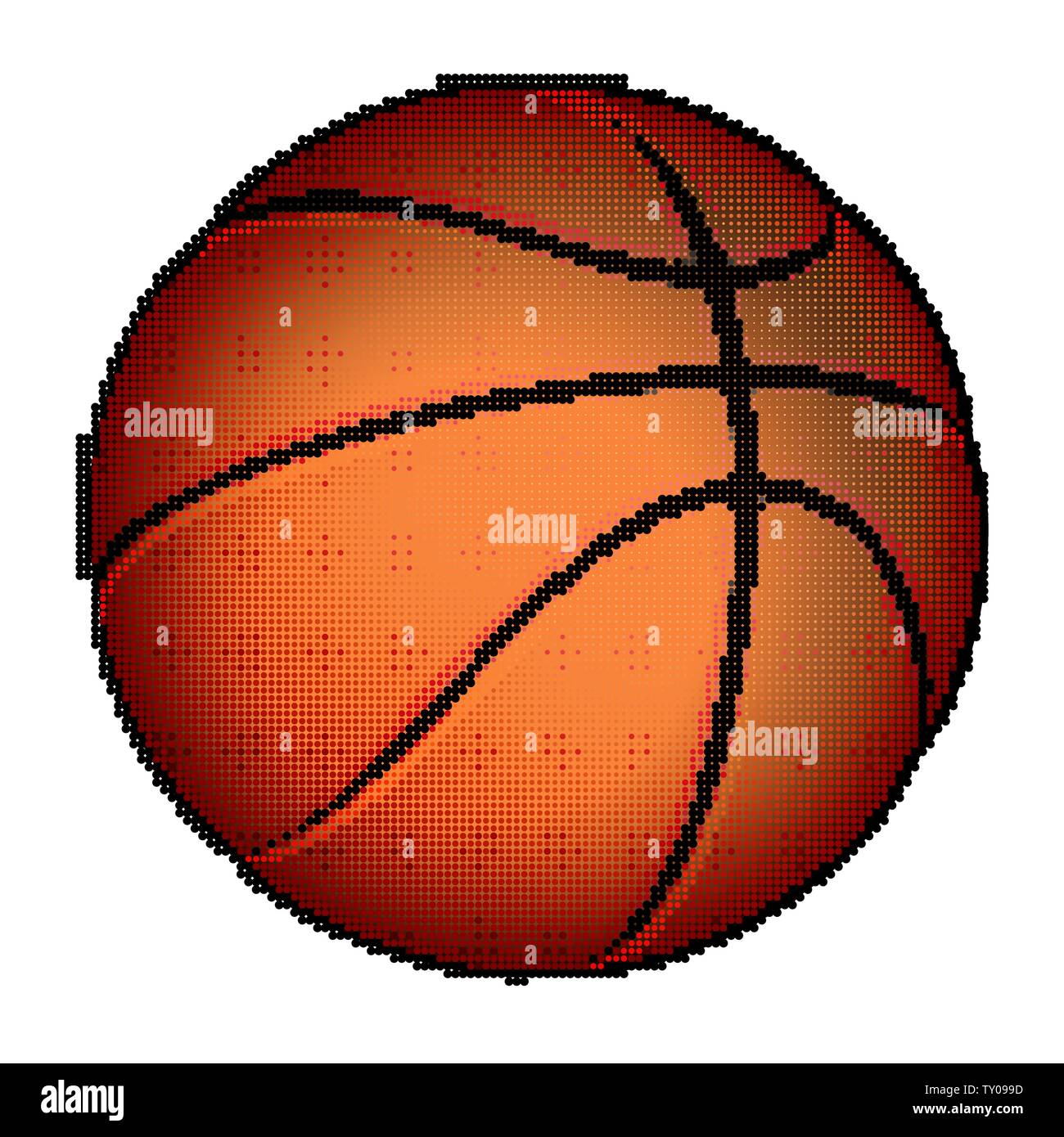 Ballon de basket-ball de demi-teintes, vector Illustration de Vecteur