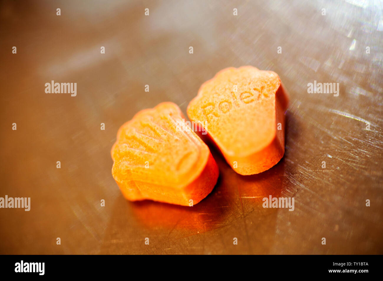 La MDMA Extasy macro fond fine art dans des impressions de haute qualité Banque D'Images
