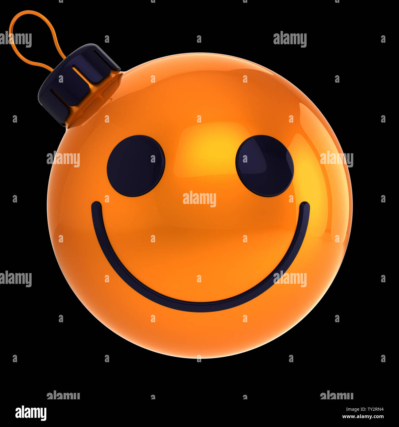 Boule De Noel Drole Face Orange Bonne Annee Dessin Anime Mignon Decoration Babiole Emoticone Joyeux Noel Rire Personne Caractere 3d Illustration Isol Photo Stock Alamy