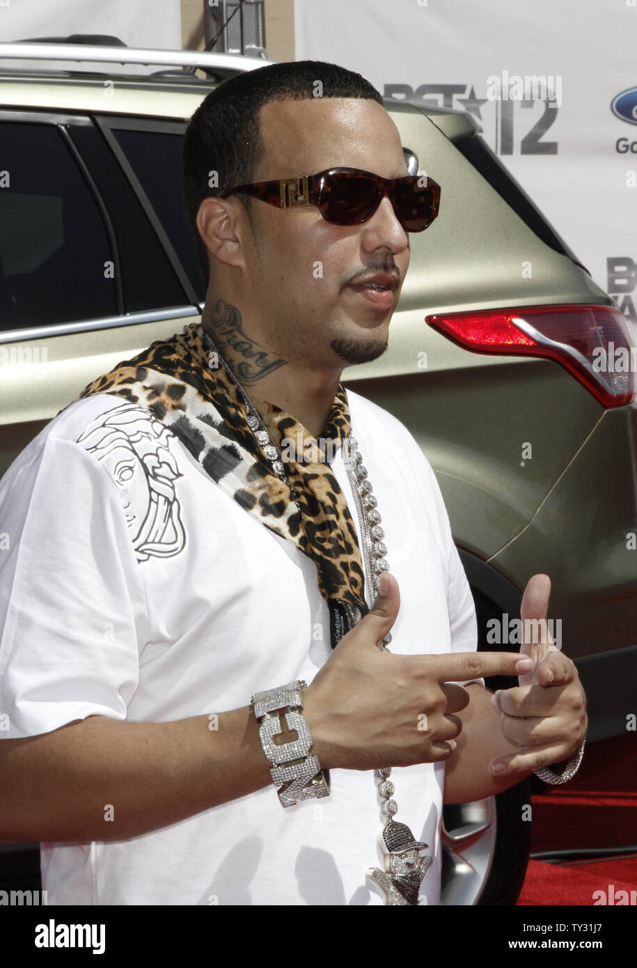 Le rappeur français Montana arrive pour le 12 BET Awards au Shrine Auditorium à Los Angeles le 1 juillet 2012. UPI/Jonathan Alcorn Banque D'Images