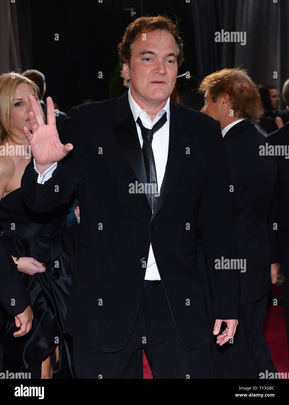 Quentin Tarantino arrive sur le tapis rouge lors de la 85e soirée des Oscars à Hollywood et les Highlands Center dans la section Hollywood de Los Angeles le 24 février 2013. UPI/Jim Ruymen Banque D'Images
