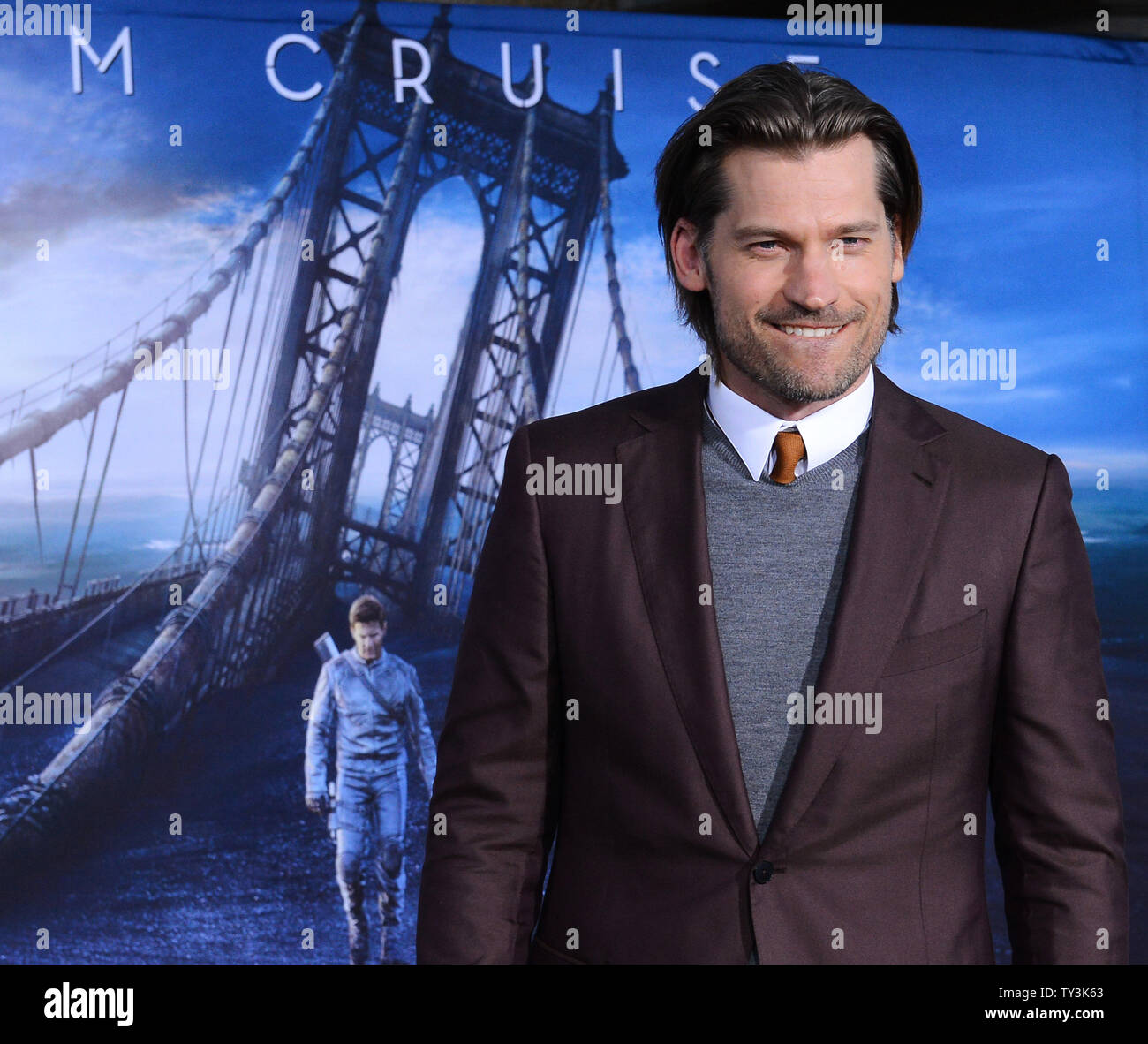 L'acteur danois Nikolaj Coster-Waldau, un acteur dans le film à suspense de science-fiction 'Oblivion', assiste à la première du film au Théâtre Dolby dans la section Hollywood de Los Angeles le 10 avril 2013. UPI/Jim Ruymen Banque D'Images