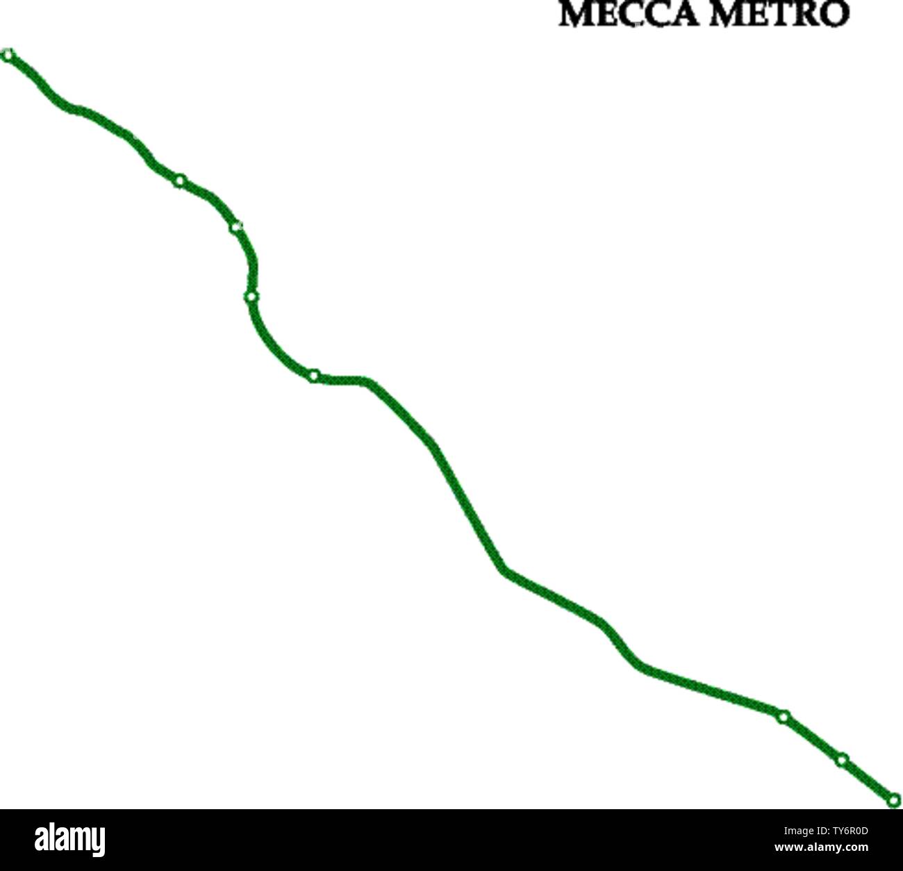 Plan de la Mecque métro, métro, ville de modèle pour transport route souterraine. Illustration de Vecteur