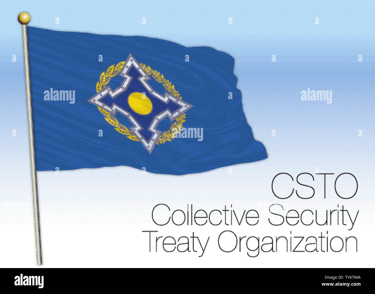 - L'Organisation du Traité de sécurité collective, la Russie drapeau de l'Organisation, vector illustration Illustration de Vecteur