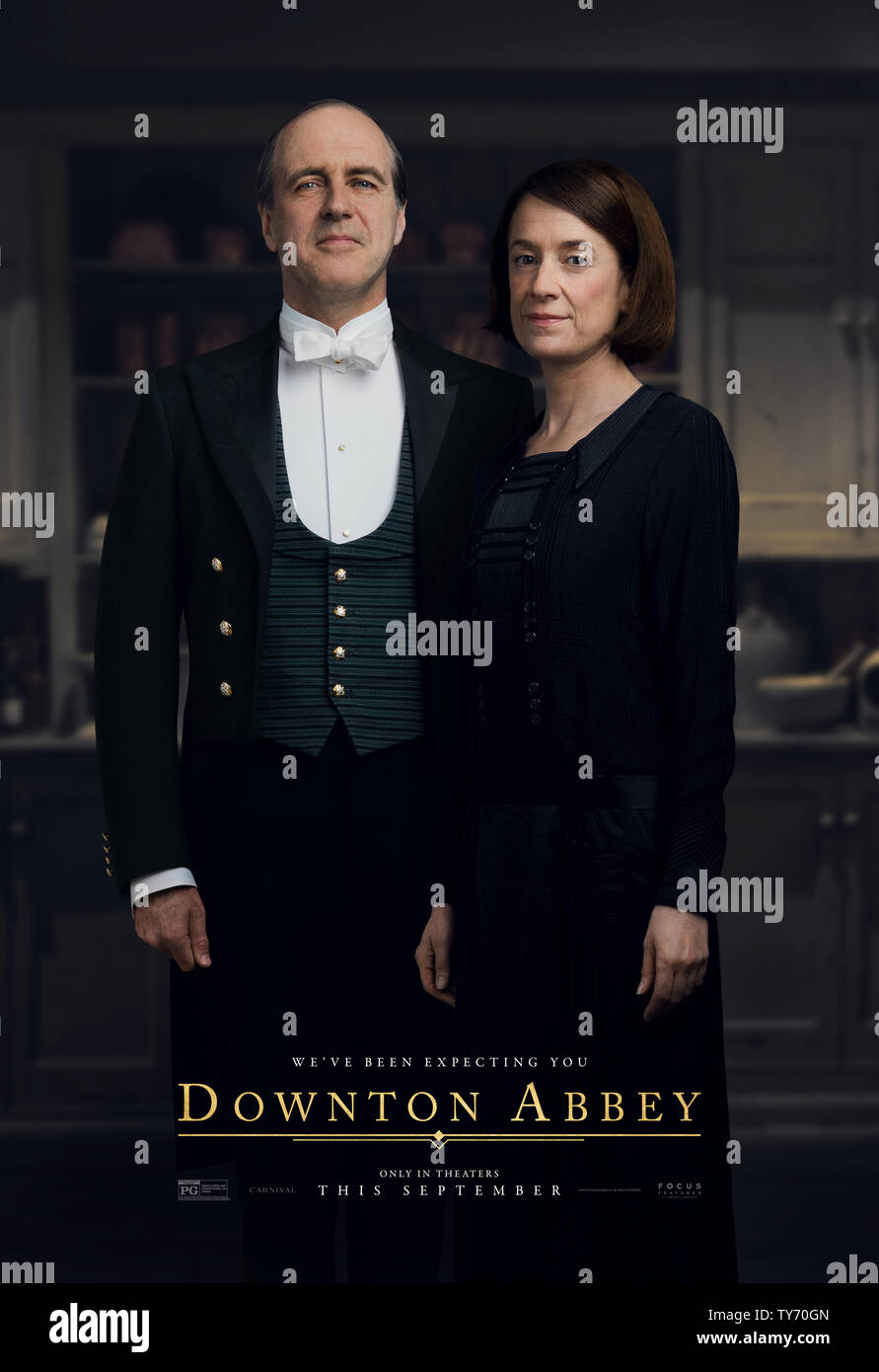 DATE DE SORTIE : Septembre 20, 2019 TITRE : Downton Abbey STUDIO : Focus Réalisateur : Michael Engler RÉSUMÉ : adapté de la série télévisée Downton Abbey qui raconte l'histoire de la famille Crawley, un riche propriétaire d'une grande propriété dans la campagne anglaise au début du 20e siècle. Avec : Kevin Doyle comme Molesley, RAQUEL CASSIDY que Phyllis Baxter.. (Crédit Image : © Focus/photos) Banque D'Images