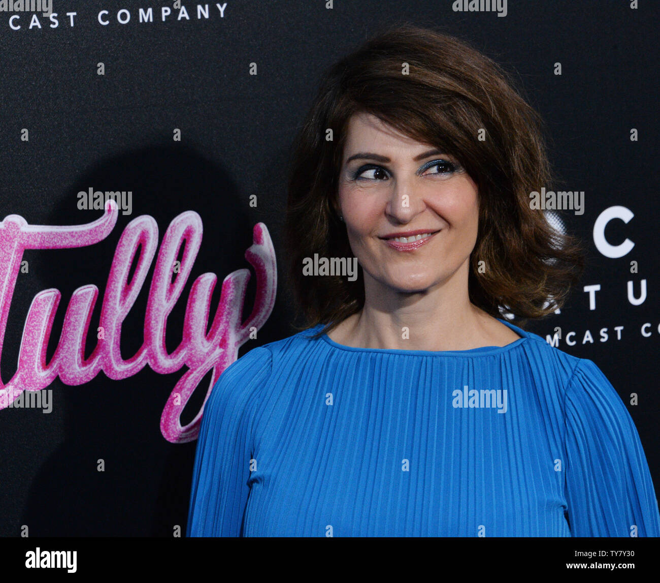 L'actrice Nia Vardalos assiste à la première de the motion picture comédie dramatique "Tully' du Regal Cinemas la vivre dans le centre-ville de Los Angeles le 18 avril 2018. Scénario : Marlo, mère de trois enfants dont un nouveau-né, qui est doué d'une bonne nuit par son frère. Hésitant de l'extravagance dans un premier temps, Marlo vient de former un lien unique avec l'analyse sérieuse, surprenant, et parfois un défi jeune nounou nommée Tully. Photo par Jim Ruymen/UPI Banque D'Images