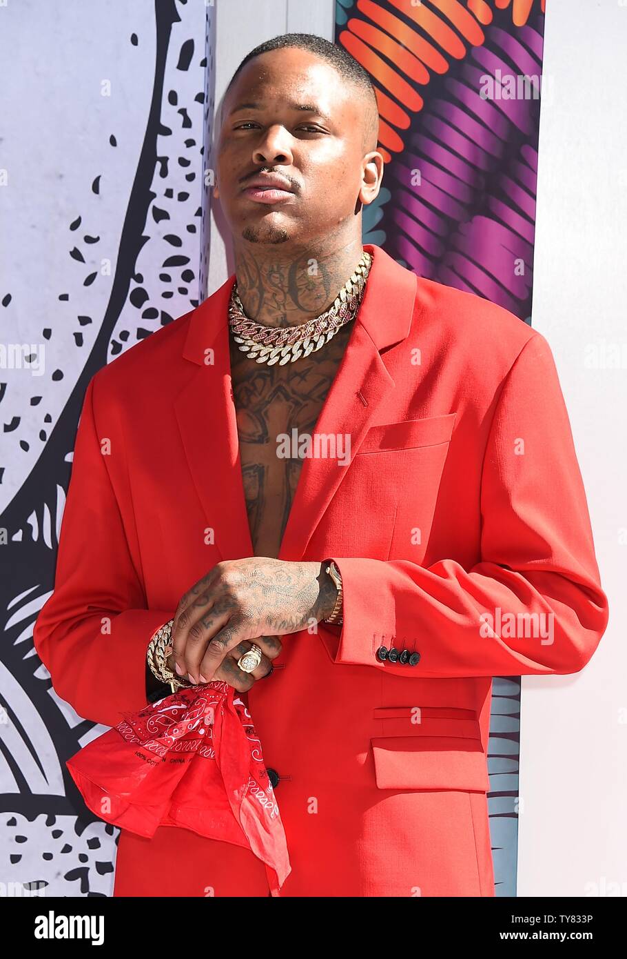 YG rappeur assiste à la 18e conférence annuelle de Microsoft à BET Awards Theatre de Los Angeles le 24 juin 2018. La cérémonie célèbre les réalisations dans le domaine du divertissement et rend hommage à la musique, les sports, la télévision et les films publiés entre le 1er avril 2017 et le 31 mars 2018. Photo par Gregg DeGuire/UPI Banque D'Images