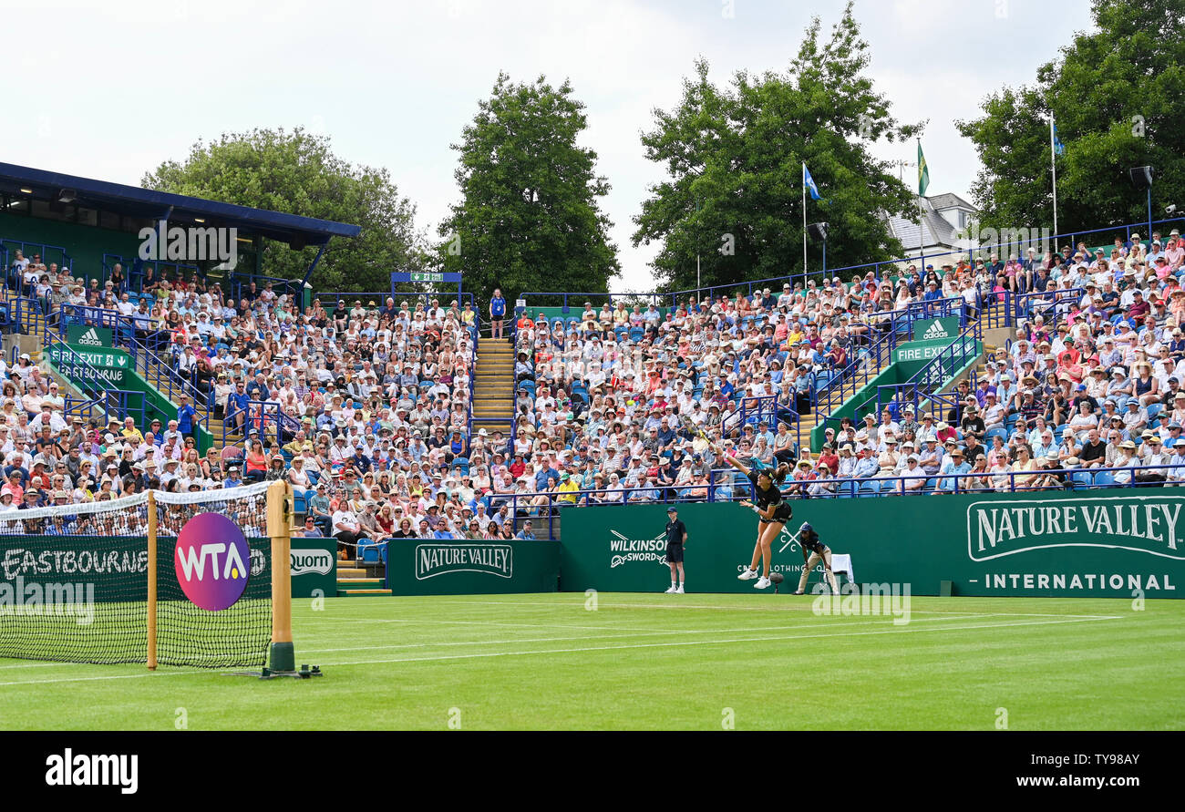 Eastbourne UK 25 juin 2019 - Johanna Konta en action sur le Court central à la Nature Valley le tournoi international de tennis du Devonshire Park à Eastbourne . Crédit photo : Simon Dack / TPI Banque D'Images