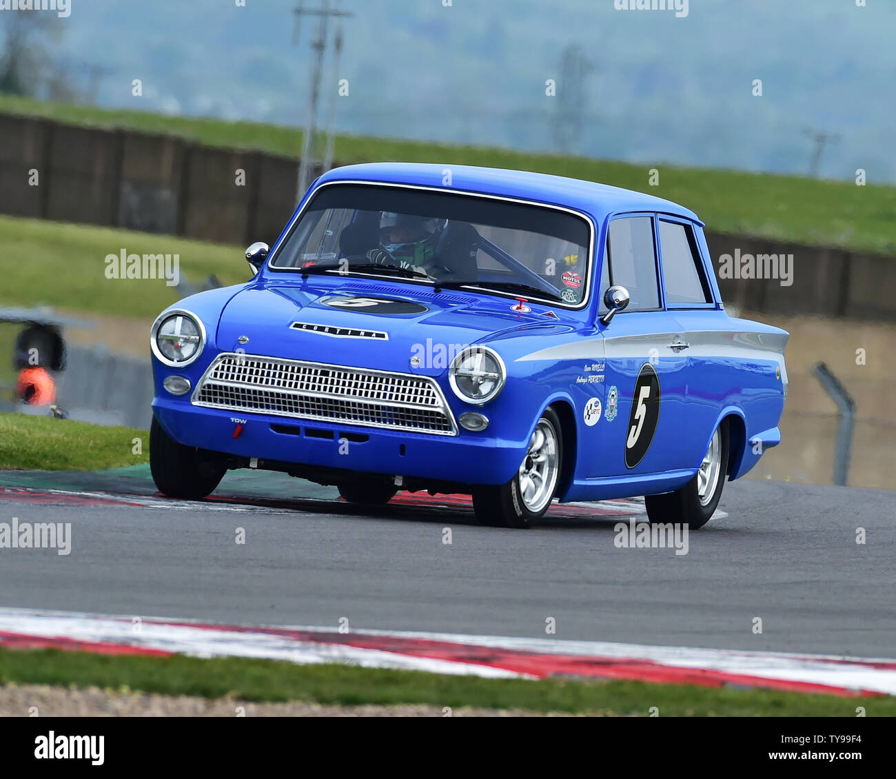 Oscar Rovelli, Ambrogio Perfetti, Ford Cortina Lotus, DRHC All Stars, pré-66, voitures de sport, de voitures GT, voitures de tourisme, Donington Festival historique, mai 201 Banque D'Images