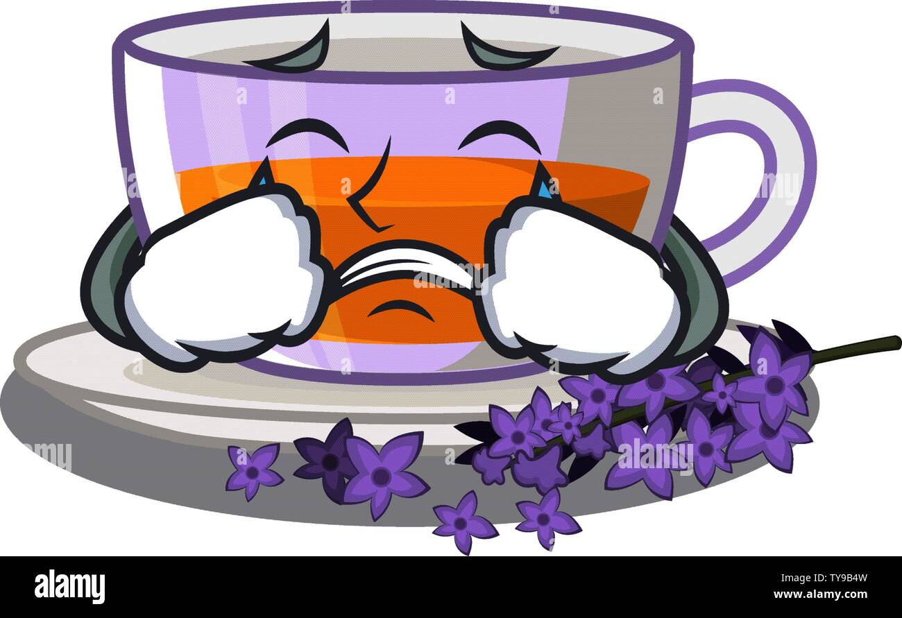 Pleurer dans le caractère lavender tea réfrigérateur Illustration de Vecteur