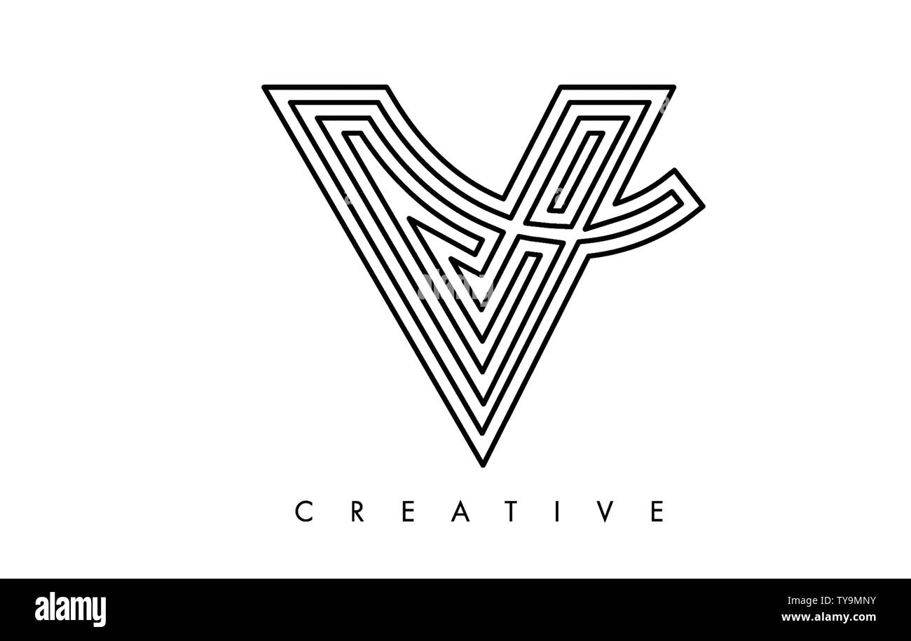 Lettre V Logo Design. Lettre V avec logo Swoosh icône moderne d'illustration vectorielle. Illustration de Vecteur