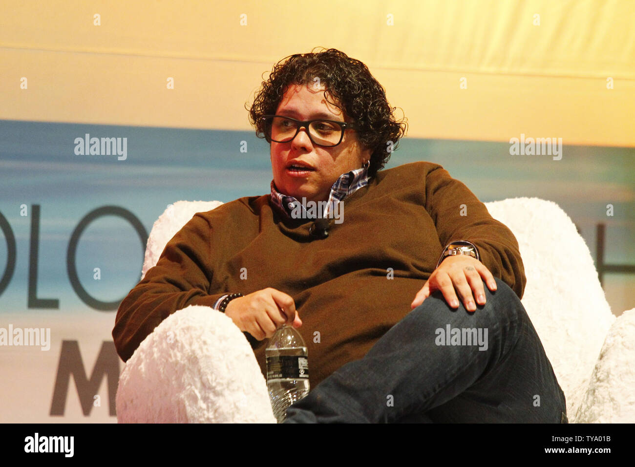 Producteur de films d'Amérique latine Mari Urdaneta participe à un 'C' de l'espace conférence sur la révolution des médias d'Amérique latine au cours de l'International CES 2018 à l'Aria Convention Center de Las Vegas, Nevada, le 8 janvier 2018. Photo de James Atoa/UPI Banque D'Images