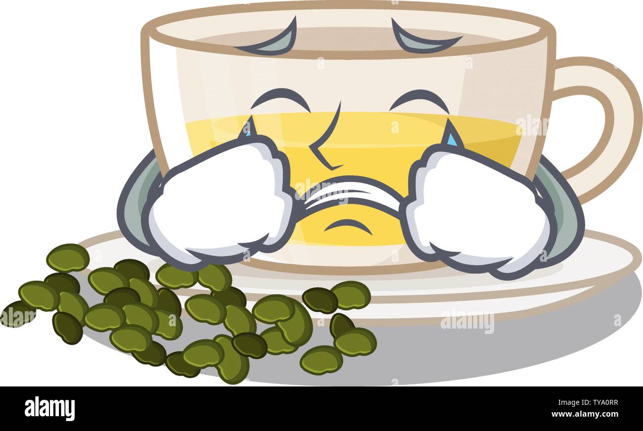 Tasse de thé oolong de pleurer en forme de dessin animé Illustration de Vecteur