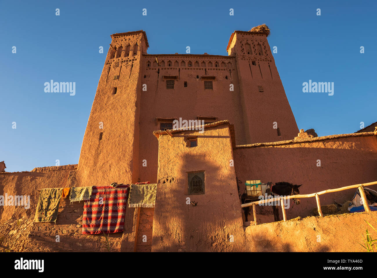 Ancien château à Ait Benhaddou, Maroc Banque D'Images