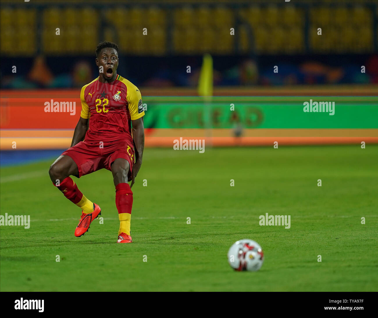 Ismailia, Égypte. 25 Juin, 2019. Andrew Kyere-Yiadom du Ghana lors de la coupe d'Afrique des Nations 2019 match entre le Ghana et le Bénin à l'Ismaïlia stadium à Ismaïlia, en Égypte. Ulrik Pedersen/CSM/Alamy Live News Banque D'Images