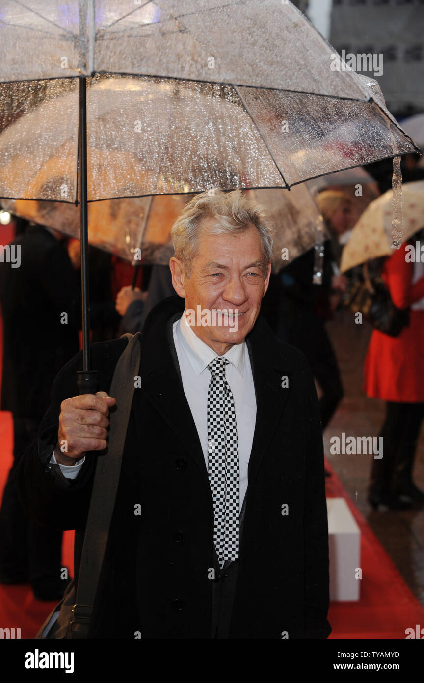 L'acteur britannique Ian McKellen assiste à la première de 'Speed Racer' à l'Empire, de Leicester Square à Londres le 29 avril 2008. (Photo d'UPI/Rune Hellestad) Banque D'Images