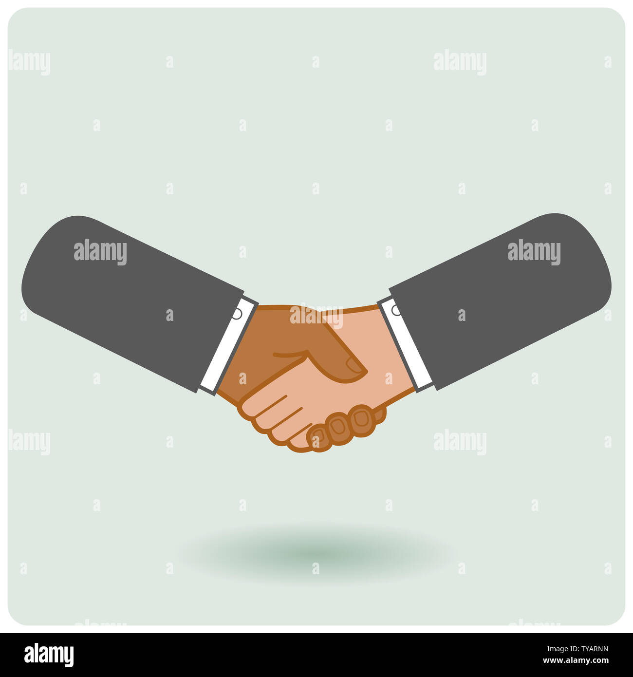 Hommes d'affaires noirs et blancs serrant la main. Une poignée de main et un accord entre deux hommes d'affaires. Poignée de main professionnelle. Banque D'Images