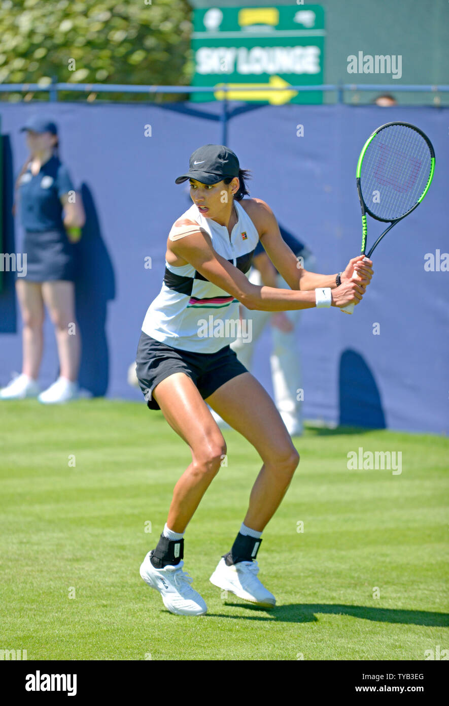Astra Sharma (Aus) jouant dans le premier tour de qualification de la nature internationale de la vallée, le Devonshire Park, Eastbourne, Royaume-Uni. 22 Juin 2019 Banque D'Images