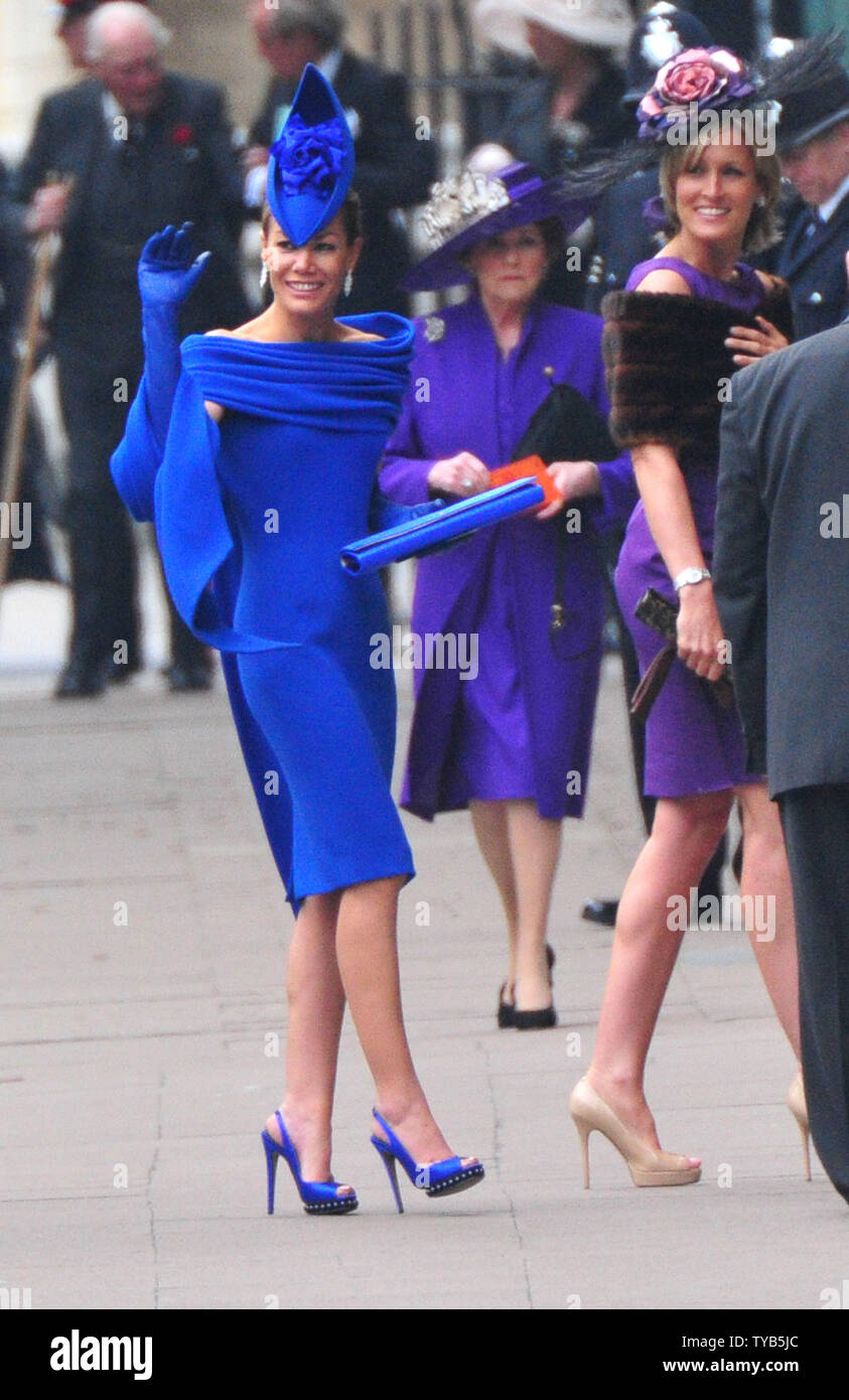 Socialite britannique Tara Palmer Tomkinson arrive pour le mariage du Prince William et de la princesse Catherine à l'abbaye de Westminster à Londres le 29 avril 2011. UPI/Kevin Dietsch Banque D'Images