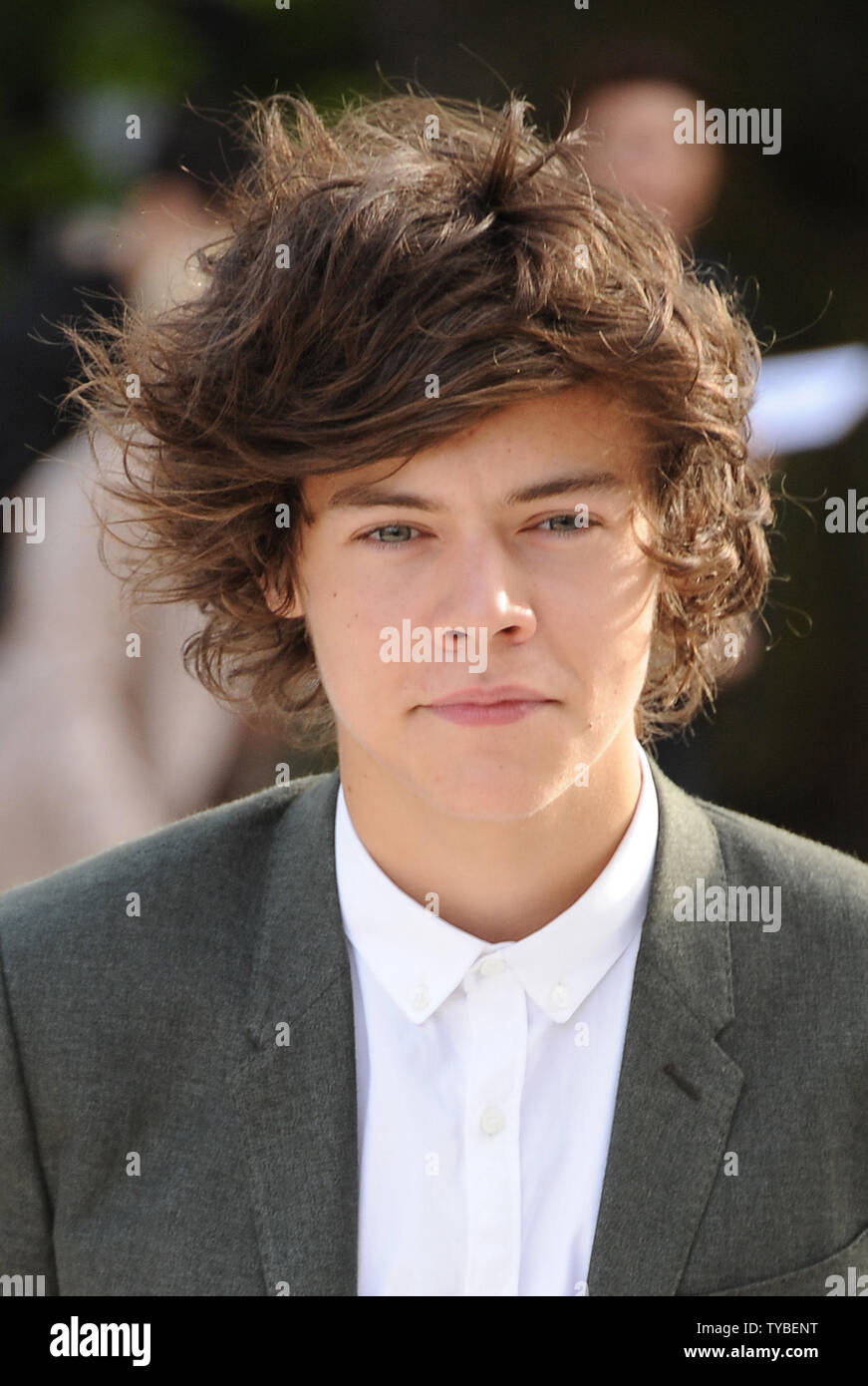 Chanteur et membre du groupe One Direction Harry assiste à la style Burberry Prorsum Printemps/Été 2013 Défilé de mode lors de la London Fashion Week qui a eu lieu dans les jardins de Kensington à Londres le 17 septembre 2012. UPI/Paul Treadway.. Banque D'Images