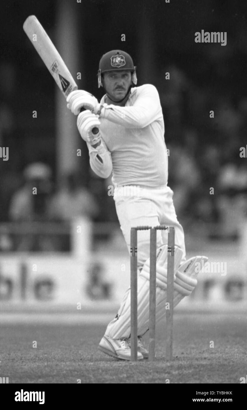 Le Cricket australien 1991 Le Capitaine Allan Border Photo par Tony Henshaw Banque D'Images