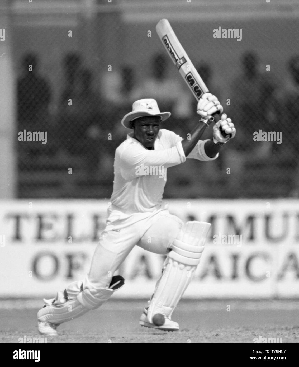 Le Cricket 1991 Richie Richardson - Antilles batting Photo par Tony Henshaw Banque D'Images