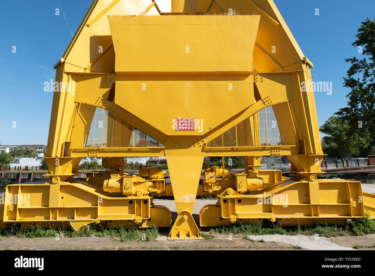 Les grues Titan sont deux grues aujourd'hui désaffecté sur la pointe ouest de l'île de Nantes, conservées en témoignage du passé industriel de Nantes. Banque D'Images