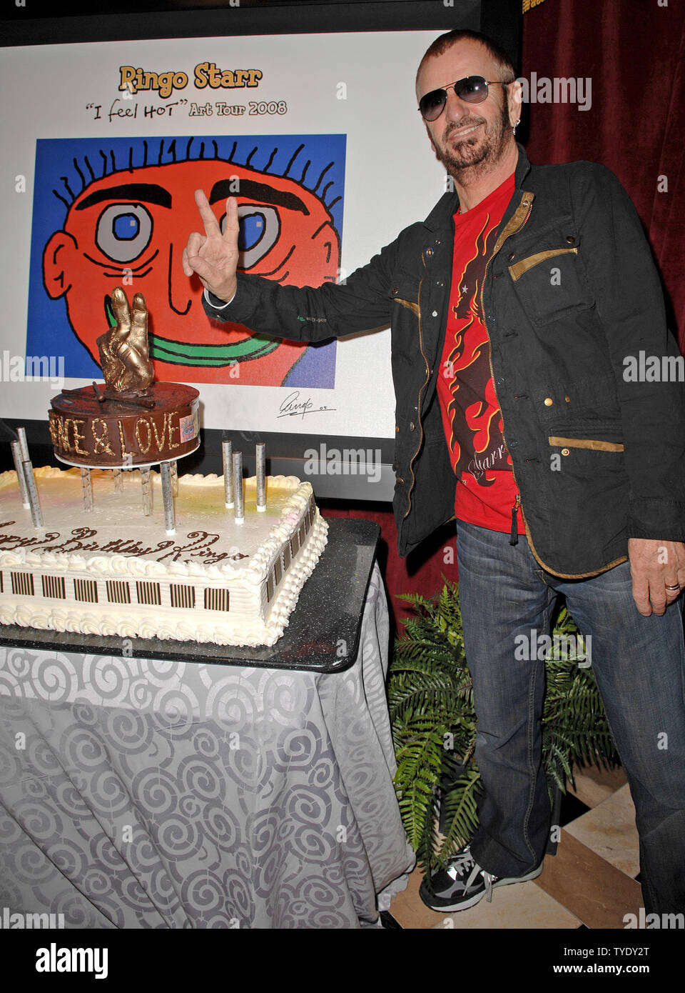 Ringo Starr Fete Son Anniversaire Au Hard Rock Cafe De Nice France Pour La Celebration Paix Et Amour Le 7 Juillet 18 Photo De Lionel Urman Sipa Usa Photo Stock Alamy