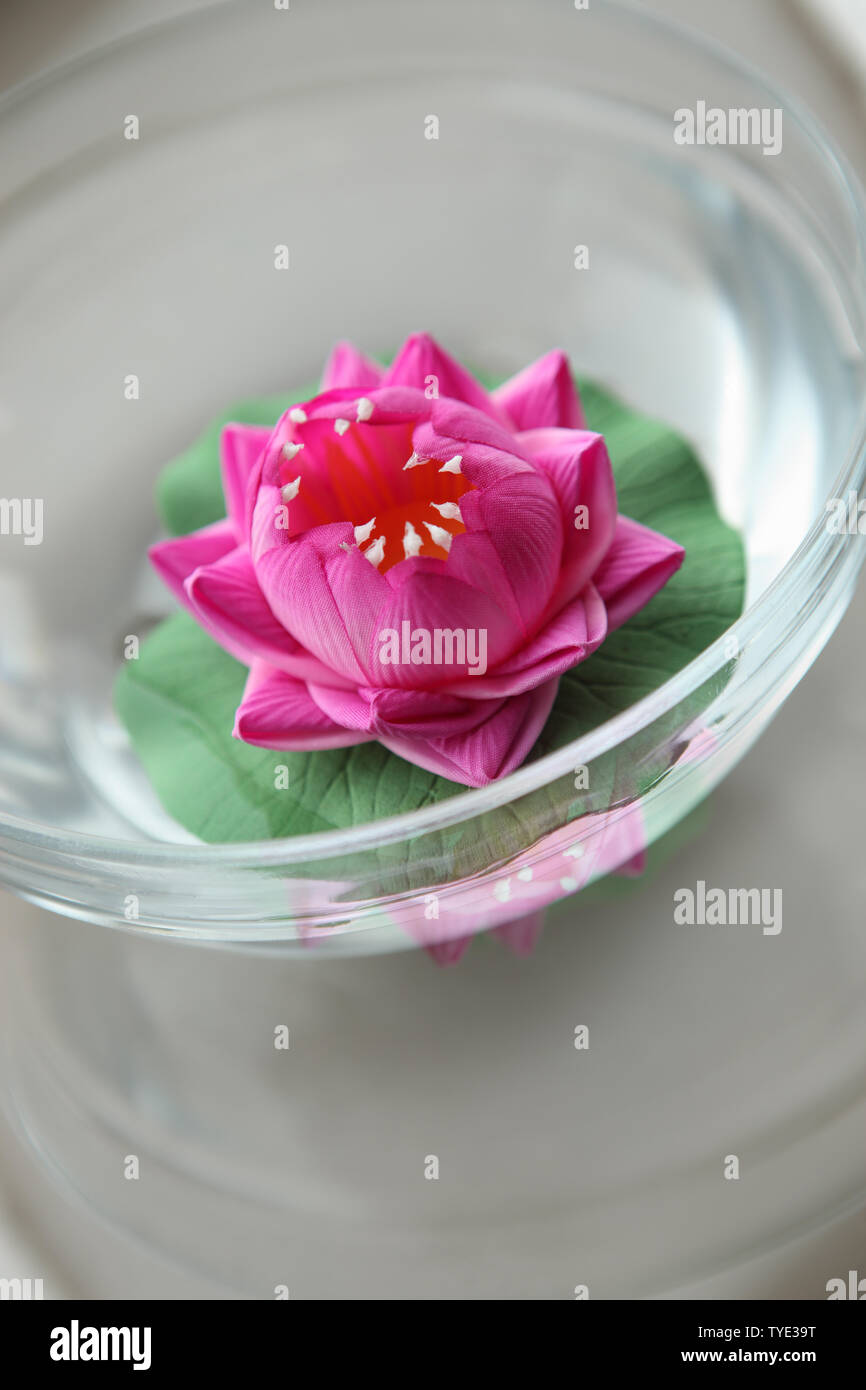 Fleur de Lotus dans un bol Photo Stock - Alamy