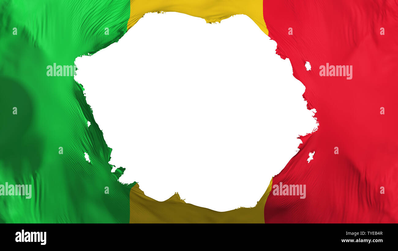 Drapeau Mali cassée Banque D'Images