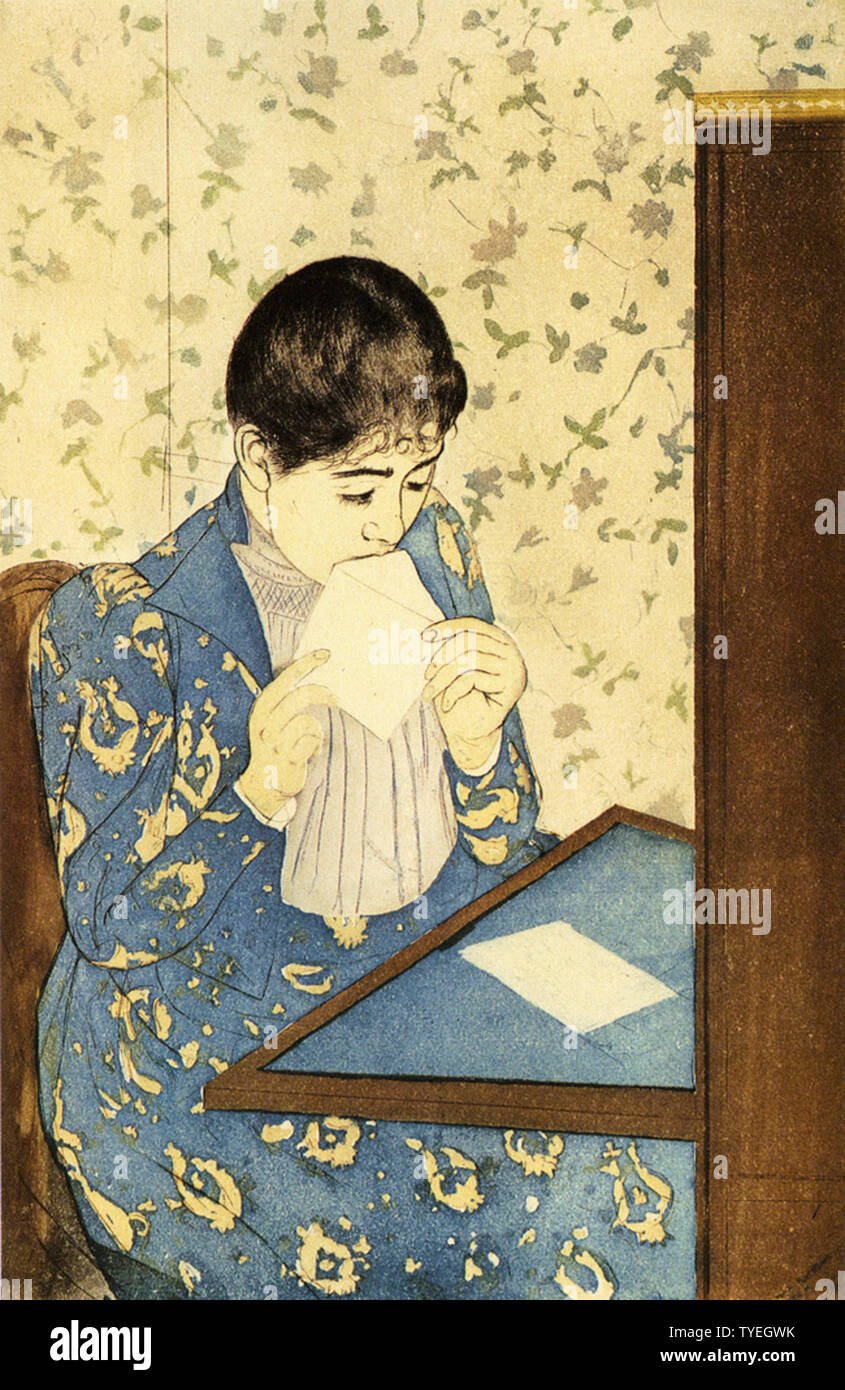 Mary Cassatt - Lettre 1891 Banque D'Images