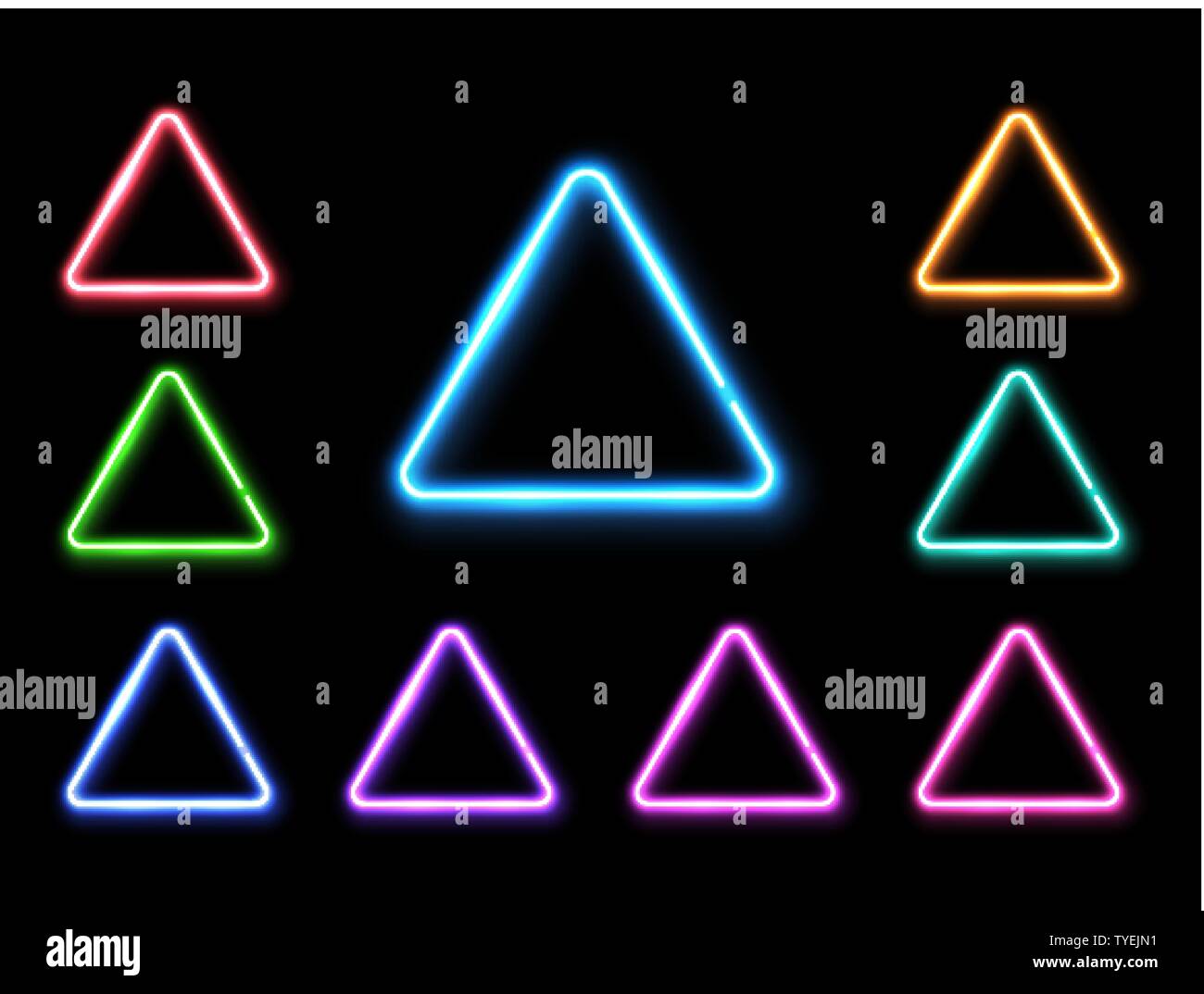 Vector abstract neon triangle. Effet de lumière. Illustration de Vecteur