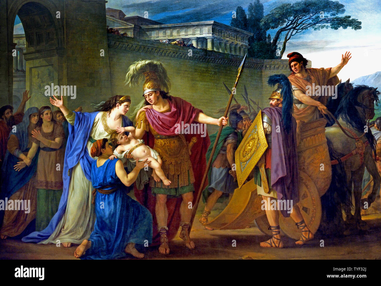 Les adieux d'Hector et d'Andromaque (Homère, l'Iliade, Chant VI) 1786 Joseph Marie VIEN, 1716 - 1809, France, Français, Banque D'Images