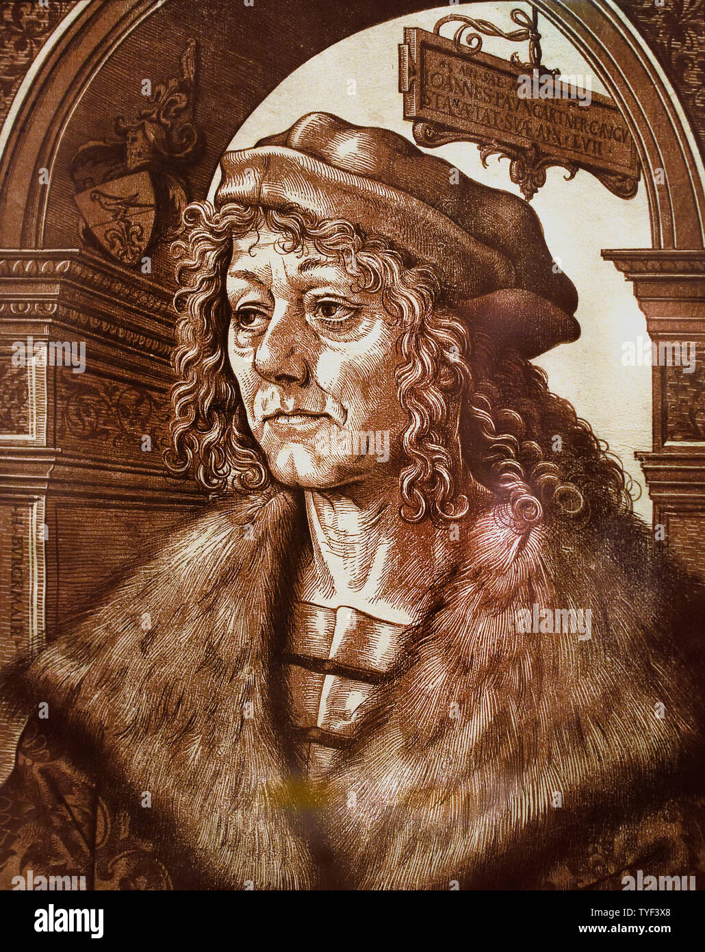 Portrait de Hans Baumgartner 1512 Jost de Negker belge 1485-1544, Belgique, flamand.( après Hans Burgkmair ) Banque D'Images