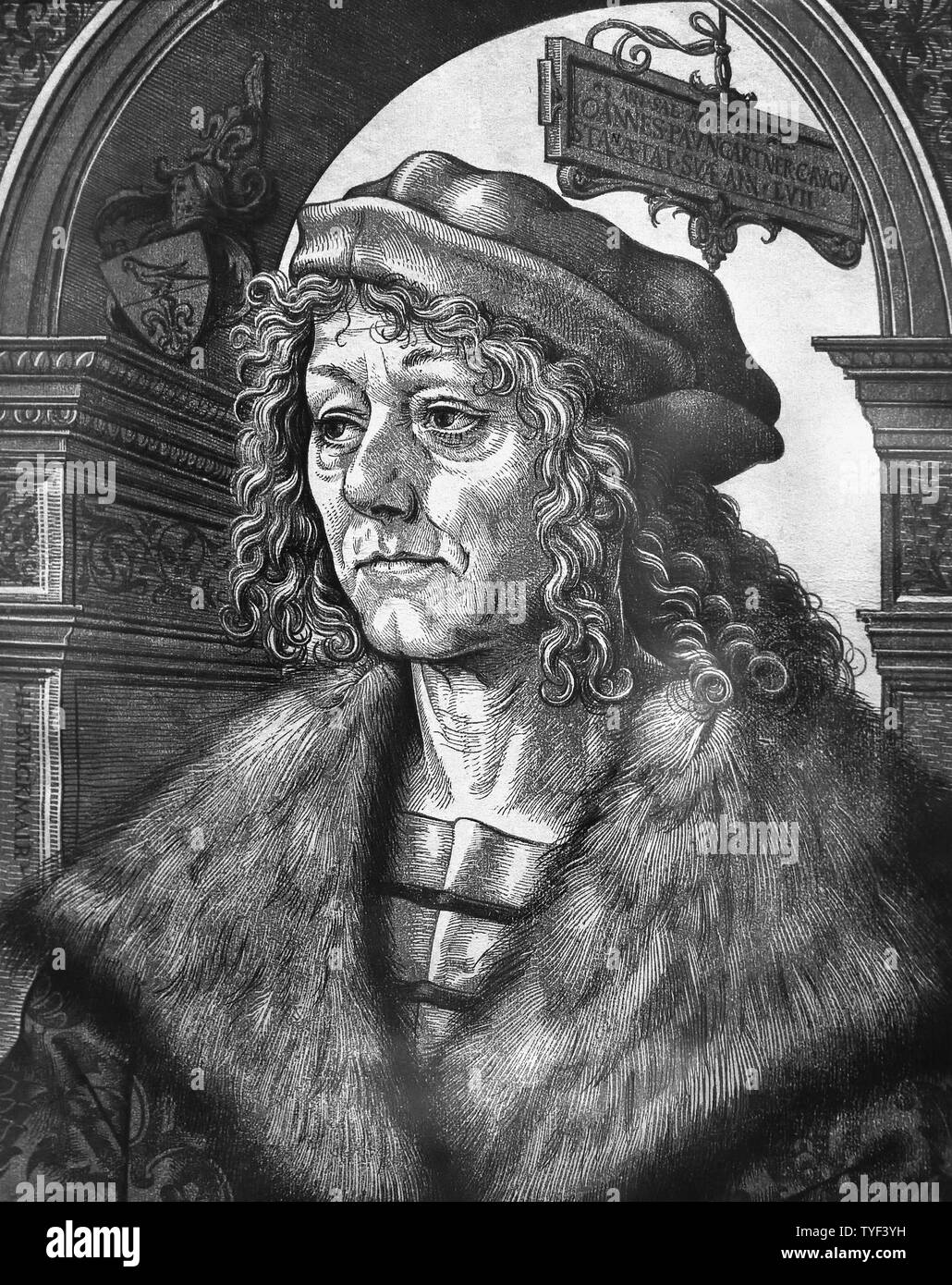 Portrait de Hans Baumgartner 1512 Jost de Negker belge 1485-1544, Belgique, flamand.( après Hans Burgkmair ) Banque D'Images