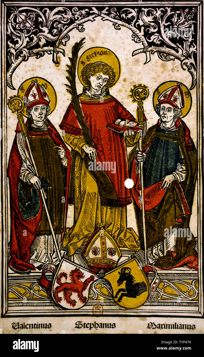 Saint Valentin - Etiienne - Maximilien, après Hans Burgkmair 1473-1531, l'Allemagne, l'allemand Banque D'Images