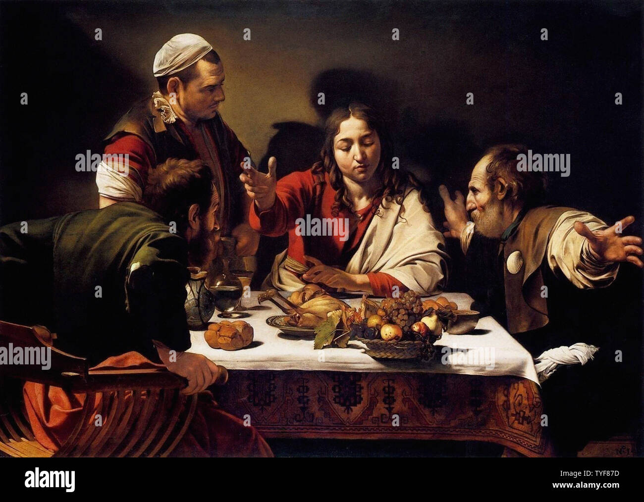Michelangelo Merisi da Caravaggio - Souper 1601 Emmaüs Banque D'Images