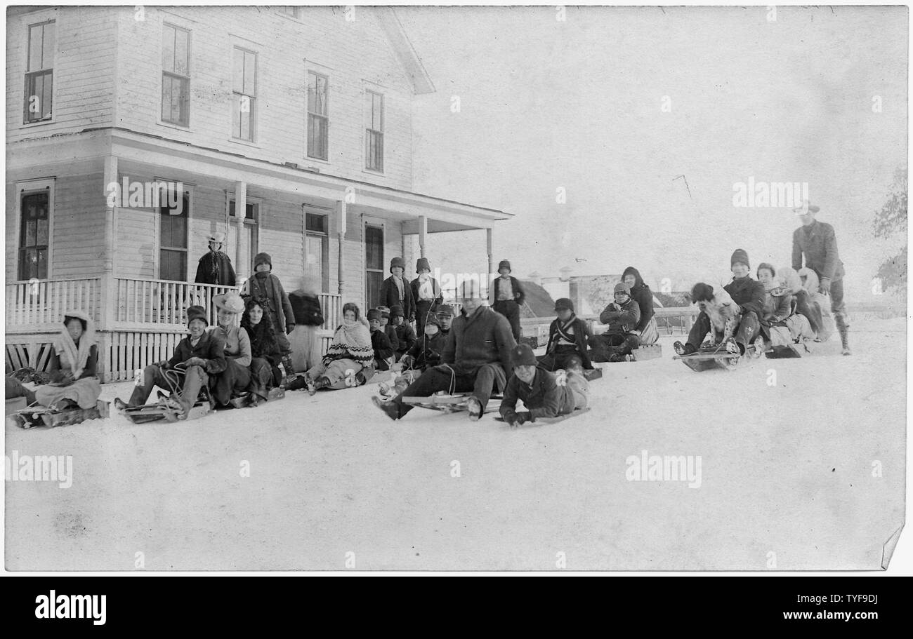 Photographie probablement faite par Charles R. Scott, un employé de l'École de formation de Seneca, surintendant de Horace B. Durant. Banque D'Images