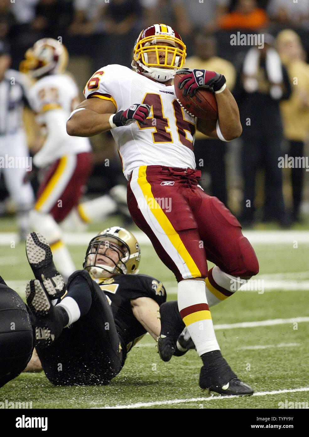 Redskins de Washington runningback Ladell Betts (46) a 119-mètres sur 22 tentatives contre les New Orleans Saints au Louisiana Superdome à la Nouvelle Orléans le 17 décembre 2006. (Photo d'UPI/A.J. Sisco) Banque D'Images