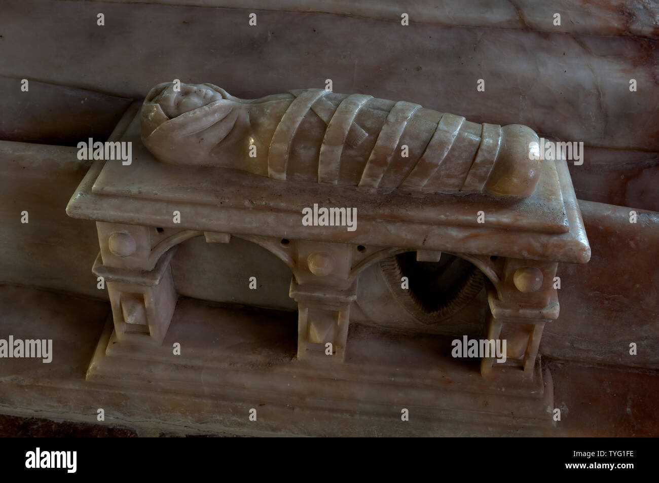 Taux de détails, Edmund 2955 monument, l'église saint Denys, Stonton Wyville, Leicestershire, England, UK Banque D'Images