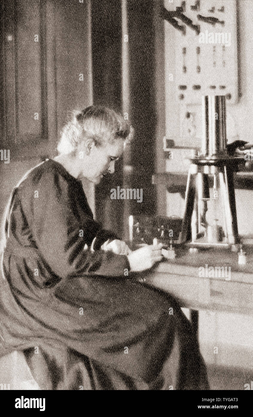 Marie Skłodowska Curie, née Maria Skłodowska Héritage, 1867 - 1934. Naturalisé Français et polonais-physicien et chimiste. À partir de la cérémonie du siècle, publié en 1934. Banque D'Images