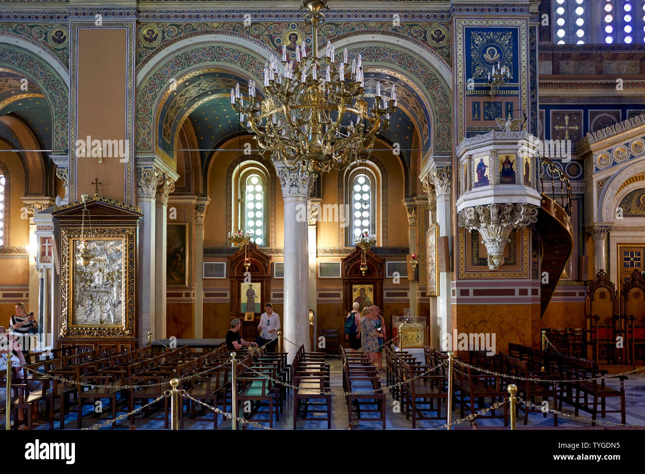 Athènes Grèce. La Cathédrale de Metropolis Banque D'Images