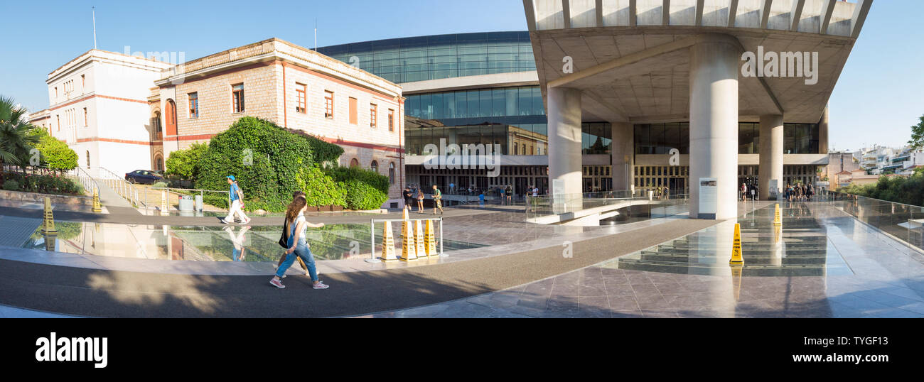 Athènes Grèce. Vue panoramique de l'entrée du Musée de l'Acropole Banque D'Images
