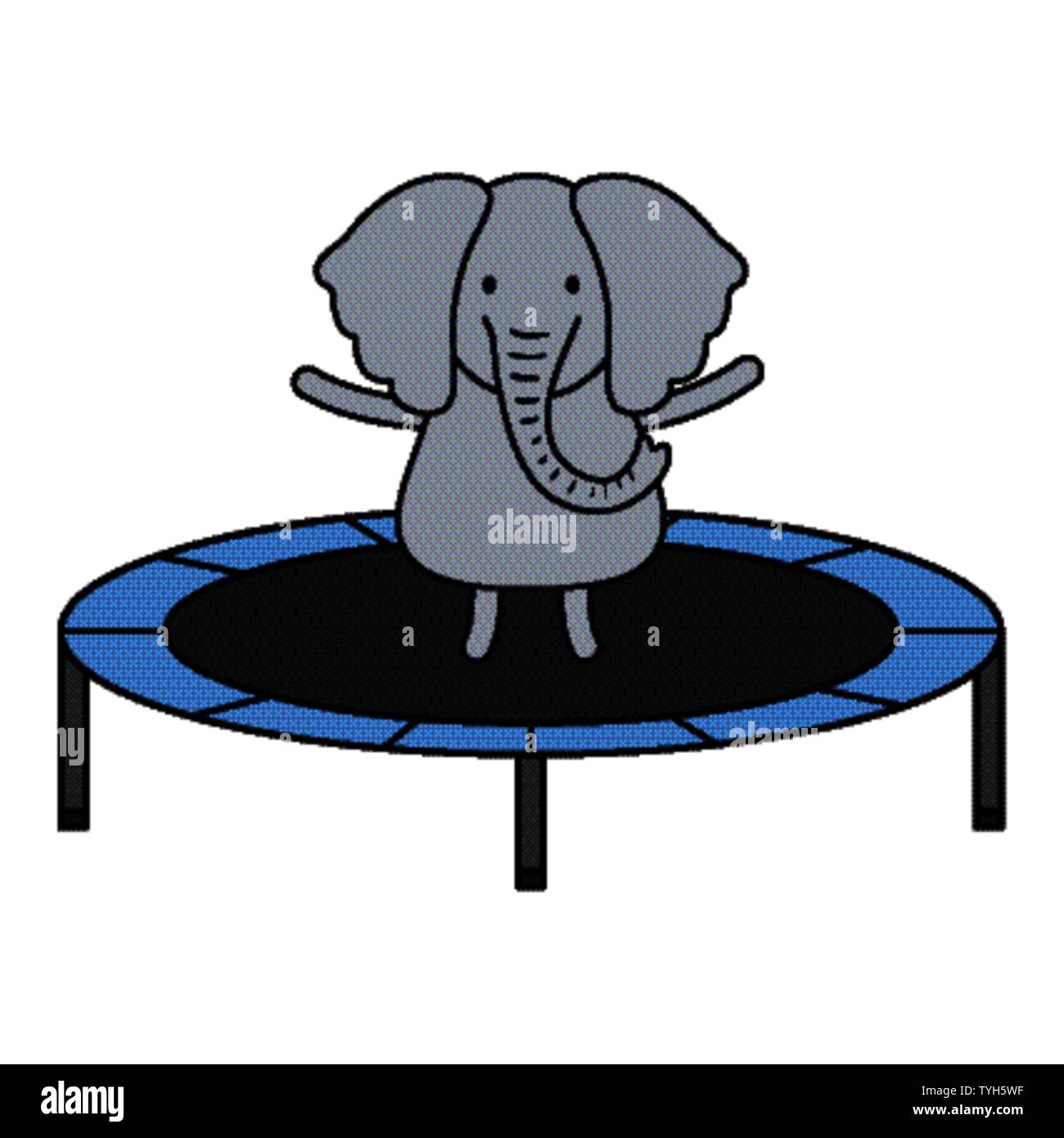 Dans l'éléphant mignon personnage trampoline élastique conception  d'illustration vectorielle Image Vectorielle Stock - Alamy